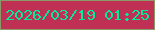 文字の大きさ：1、枠の色：8b9966、背景の色：c02f54、文字の色：05e99d 無料ブログパーツのブログ時計