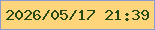 文字の大きさ：4、枠の色：8b99cf、背景の色：fed57b、文字の色：284813 無料ブログパーツのブログ時計