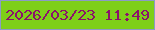 文字の大きさ：4、枠の色：8b9bc5、背景の色：7ecf18、文字の色：8b126b 無料ブログパーツのブログ時計
