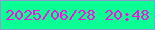 文字の大きさ：2、枠の色：8b9bd0、背景の色：0aff94、文字の色：f510dd 無料ブログパーツのブログ時計