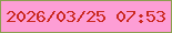 文字の大きさ：3、枠の色：8b9e4e、背景の色：fd9ed5、文字の色：ca2920 無料ブログパーツのブログ時計