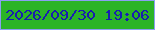 文字の大きさ：1、枠の色：8b9ff3、背景の色：2bb427、文字の色：181eb0 無料ブログパーツのブログ時計
