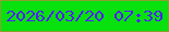文字の大きさ：1、枠の色：8ba031、背景の色：08e10e、文字の色：4f1ffc 無料ブログパーツのブログ時計