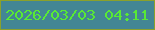 文字の大きさ：3、枠の色：8ba12b、背景の色：438694、文字の色：58ea34 無料ブログパーツのブログ時計