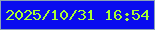 文字の大きさ：2、枠の色：8ba2b7、背景の色：090cef、文字の色：a8fe32 無料ブログパーツのブログ時計