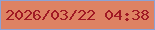 文字の大きさ：3、枠の色：8ba2d5、背景の色：de8263、文字の色：a11a24 無料ブログパーツのブログ時計
