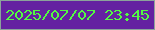 文字の大きさ：1、枠の色：8ba39b、背景の色：6421a1、文字の色：53f942 無料ブログパーツのブログ時計