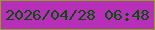 文字の大きさ：2、枠の色：8ba417、背景の色：b72fb9、文字の色：025105 無料ブログパーツのブログ時計