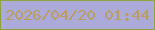 文字の大きさ：5、枠の色：8ba43e、背景の色：acaad9、文字の色：b89d5e 無料ブログパーツのブログ時計