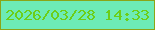 文字の大きさ：2、枠の色：8ba517、背景の色：6debb6、文字の色：6cce18 無料ブログパーツのブログ時計