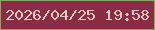 文字の大きさ：3、枠の色：8ba560、背景の色：8a2c45、文字の色：f9c9b9 無料ブログパーツのブログ時計