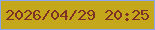 文字の大きさ：1、枠の色：8ba6ee、背景の色：c5a71c、文字の色：7f3126 無料ブログパーツのブログ時計