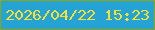 文字の大きさ：5、枠の色：8ba70c、背景の色：26a3d5、文字の色：f6e131 無料ブログパーツのブログ時計