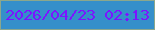 文字の大きさ：5、枠の色：8ba78c、背景の色：358fca、文字の色：7c14ff 無料ブログパーツのブログ時計