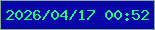 文字の大きさ：5、枠の色：8ba798、背景の色：0805a8、文字の色：18fc80 無料ブログパーツのブログ時計