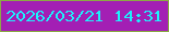 文字の大きさ：1、枠の色：8ba945、背景の色：a31fb4、文字の色：1df1fc 無料ブログパーツのブログ時計