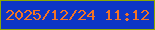 文字の大きさ：2、枠の色：8baa00、背景の色：0d36c5、文字の色：f37424 無料ブログパーツのブログ時計