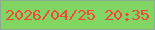 文字の大きさ：4、枠の色：8bab93、背景の色：82d562、文字の色：f64839 無料ブログパーツのブログ時計