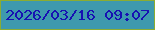 文字の大きさ：4、枠の色：8bac32、背景の色：3e99ae、文字の色：1711b2 無料ブログパーツのブログ時計