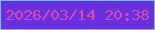 文字の大きさ：1、枠の色：8bacfa、背景の色：6830de、文字の色：d54cad 無料ブログパーツのブログ時計