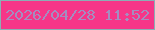 文字の大きさ：2、枠の色：8baeb5、背景の色：f63688、文字の色：a48dc0 無料ブログパーツのブログ時計