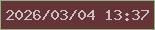 文字の大きさ：4、枠の色：8bb083、背景の色：653436、文字の色：cabdc4 無料ブログパーツのブログ時計