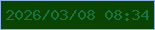 文字の大きさ：4、枠の色：8bb2e3、背景の色：0b4302、文字の色：187540 無料ブログパーツのブログ時計
