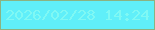 文字の大きさ：4、枠の色：8bb382、背景の色：60eff9、文字の色：7ff8f4 無料ブログパーツのブログ時計