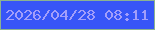 文字の大きさ：3、枠の色：8bb390、背景の色：3755f7、文字の色：a39efa 無料ブログパーツのブログ時計