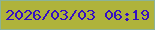 文字の大きさ：1、枠の色：8bb397、背景の色：afb33b、文字の色：350fc3 無料ブログパーツのブログ時計