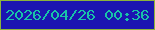 文字の大きさ：5、枠の色：8bb43b、背景の色：1b15b1、文字の色：18c2a8 無料ブログパーツのブログ時計