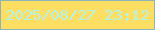 文字の大きさ：5、枠の色：8bb5b7、背景の色：fcdf62、文字の色：b3f3e9 無料ブログパーツのブログ時計