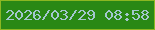 文字の大きさ：3、枠の色：8bb722、背景の色：298815、文字の色：a3c7cf 無料ブログパーツのブログ時計