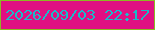 文字の大きさ：3、枠の色：8bb923、背景の色：e01082、文字の色：19bbca 無料ブログパーツのブログ時計