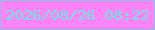 文字の大きさ：5、枠の色：8bbde3、背景の色：fd83f6、文字の色：69e7dc 無料ブログパーツのブログ時計