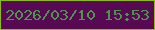文字の大きさ：5、枠の色：8bbe09、背景の色：580953、文字の色：4f944e 無料ブログパーツのブログ時計