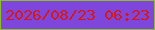 文字の大きさ：2、枠の色：8bbf28、背景の色：7e46da、文字の色：d51815 無料ブログパーツのブログ時計