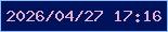 文字の大きさ：5、枠の色：8bbff9、背景の色：01125c、文字の色：e4aece 無料ブログパーツのブログ時計