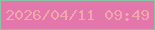 文字の大きさ：5、枠の色：8bc2a3、背景の色：e377ab、文字の色：f0a6ac 無料ブログパーツのブログ時計