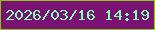 文字の大きさ：5、枠の色：8bc515、背景の色：7a1273、文字の色：86feab 無料ブログパーツのブログ時計