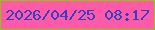 文字の大きさ：2、枠の色：8bc70f、背景の色：ff5aa8、文字の色：3240c4 無料ブログパーツのブログ時計