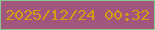 文字の大きさ：2、枠の色：8bc88f、背景の色：a1567e、文字の色：d79c0f 無料ブログパーツのブログ時計