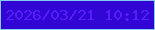 文字の大きさ：5、枠の色：8bc9f0、背景の色：3106d5、文字の色：581dfb 無料ブログパーツのブログ時計