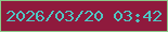 文字の大きさ：2、枠の色：8bca8a、背景の色：8f1a3d、文字の色：4fc6c3 無料ブログパーツのブログ時計