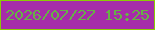 文字の大きさ：2、枠の色：8bcb04、背景の色：a62ca9、文字の色：66b245 無料ブログパーツのブログ時計