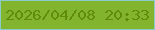 文字の大きさ：1、枠の色：8bcbcd、背景の色：82b42e、文字の色：608d09 無料ブログパーツのブログ時計