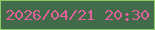 文字の大きさ：1、枠の色：8bcc68、背景の色：426c49、文字の色：df619b 無料ブログパーツのブログ時計
