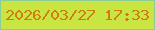 文字の大きさ：1、枠の色：8bcd95、背景の色：c8e541、文字の色：d17c12 無料ブログパーツのブログ時計