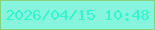 文字の大きさ：5、枠の色：8bcf79、背景の色：87f5dd、文字の色：2ef8ce 無料ブログパーツのブログ時計