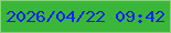 文字の大きさ：1、枠の色：8bcf7a、背景の色：3ab73b、文字の色：1120fb 無料ブログパーツのブログ時計